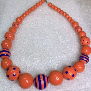 Vintage orange and blue necklace